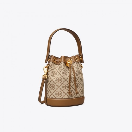 Women Tory Burch T Monogram Jacquard Mini Bucket Bag Hazel